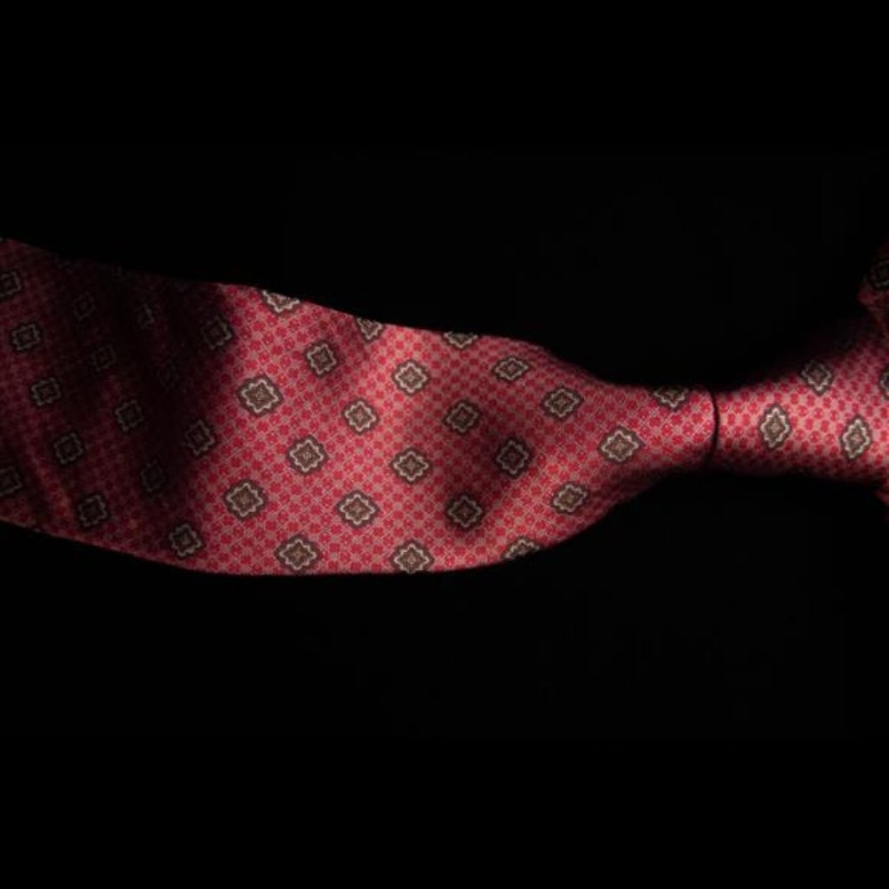 Isaco - Men's Italian Red Diamond Neck Tie 3.5"W x 59"L